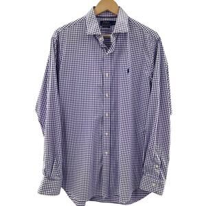Polo Ralph Lauren Performance Purple Gingham Plaid Stretch Flex Preppy L/S Shirt